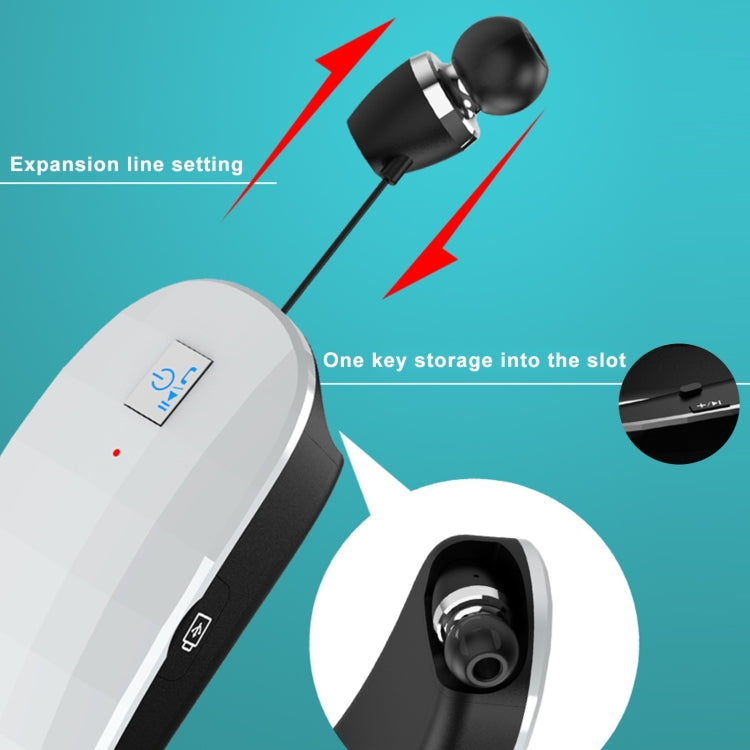 Telescopic Neck-Mounted Folding Bluetooth Earphone(Black)