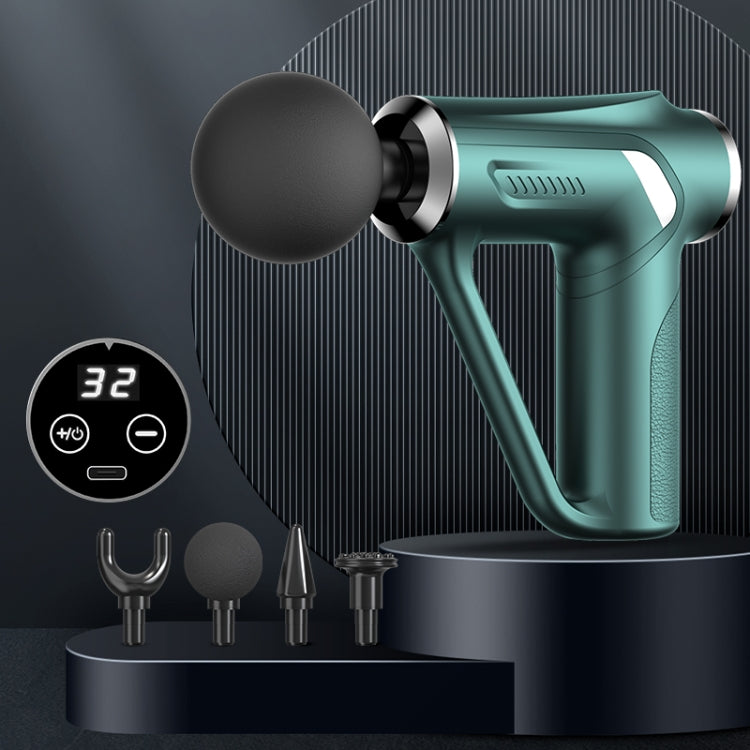 HB-008 Triangular Electric Fascia Gun Body Massage Gun, Specification: LCD Style(Green)