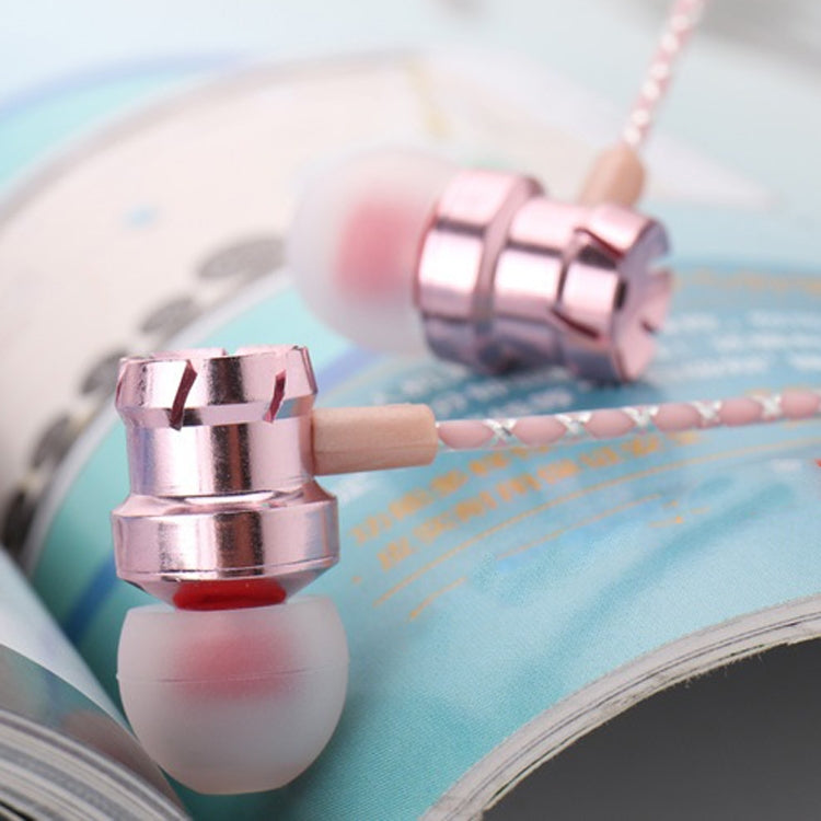 2 PCS EN500 3.5mm Plug Snake Pattern In-Ear Phone Earphone(Rose Gold)