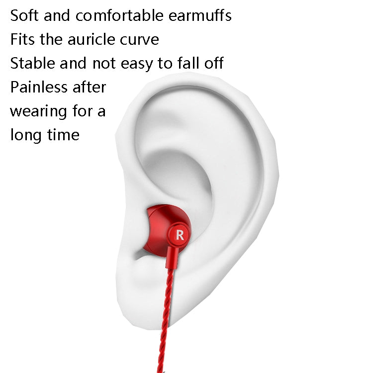 2 PCS TS720 3.5mm Heavy Bass Metal Earbud Wired Earphone(Rose Gold)