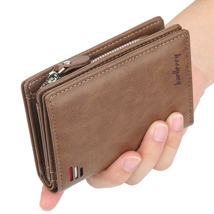 Baellerry D3216 Men Short Vertical Multi-Card Snap Coin Purse(Khaki)