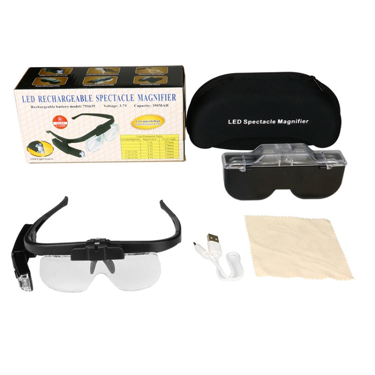 11642DC Multi-magnification Glasses-type Maintenance Rechargeable Magnifying Glass - Glasses Style by PMC TechLife | Online Shopping South Africa | PMC TechLife