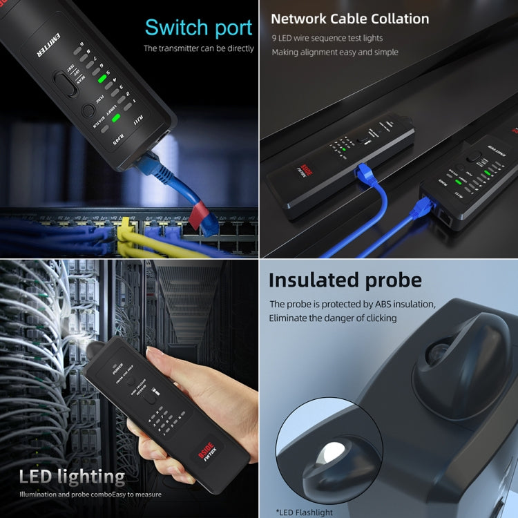 BSIDE FWT8X Dual Mode Network Wire Tracker Cable Toner RJ45 RJ11 Accurate Ethernet LAN Tracer - Lan Cable and Tools by PMC TechLife | Online Shopping South Africa | PMC TechLife