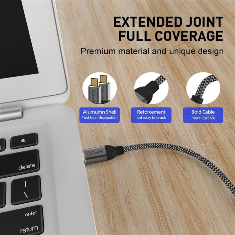 QGeeM QG-CC03 Type-C to Type-C USB3.1 Data Cable, Length: 1.2m(Black) - free shipping - PMC Jewellery - Order now!