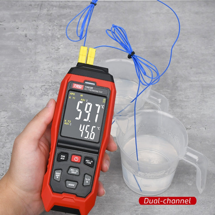 TASI Contact Temperature Meter K-Type Thermocouple Probe Thermometer, Style: TA612B Dual Channels - free shipping - PMC Jewellery - Order now!