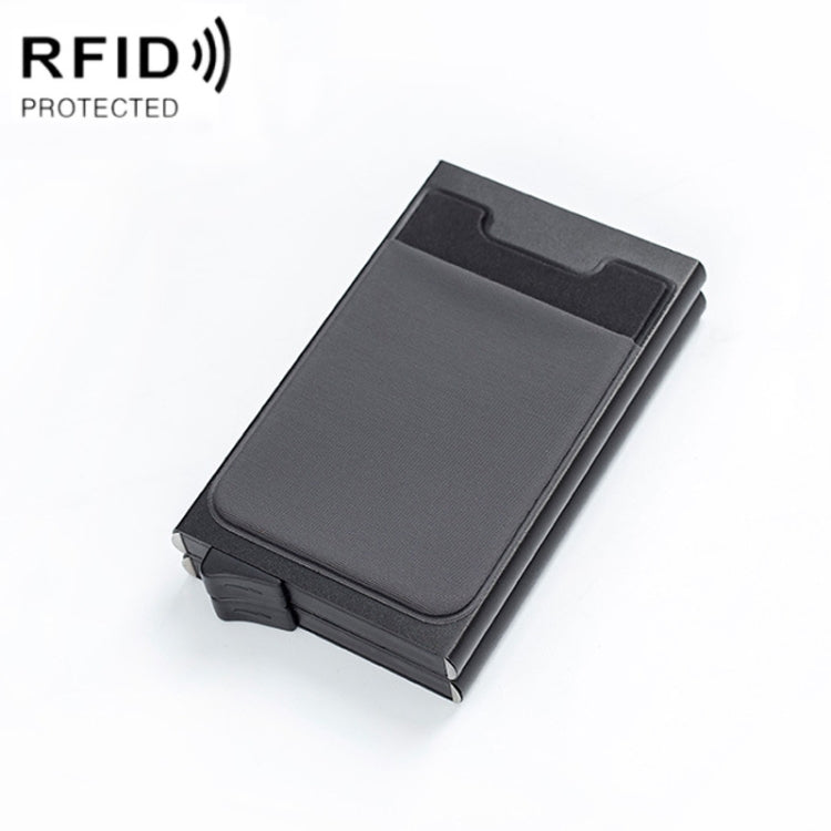 RFID Aluminum Alloy Anti-Degaussing Coin Card Holder(Black Grey)