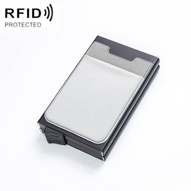 RFID Aluminum Alloy Anti-Degaussing Coin Card Holder(Black Silver)