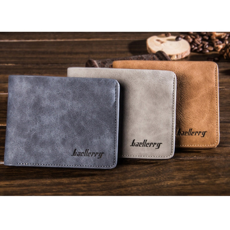 Baellerry BLR1152 Men Short Wallet Vintage Frosted Two Fold Wallet(Coffee Horizontal) - free shipping - PMC Jewellery - Order now!