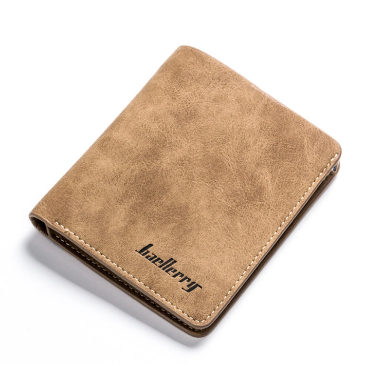 Baellerry BLR1152 Men Short Wallet Vintage Frosted Two Fold Wallet(Coffee Vertical) - Wallets by Baellerry | Online Shopping South Africa | PMC Jewellery | Buy Now Pay Later Mobicred