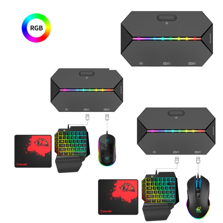 ZIYOU LANG G6L Gamepad To Keyboard Mouse Converter For Nintendo Switch / Xbox / PS4,Specification: Host + K15 + V1 + Red Pad