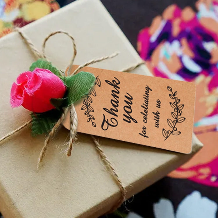 100pcs /Pack Kraft Paper Gift Tag With 20m Hemp Rope(L-02)