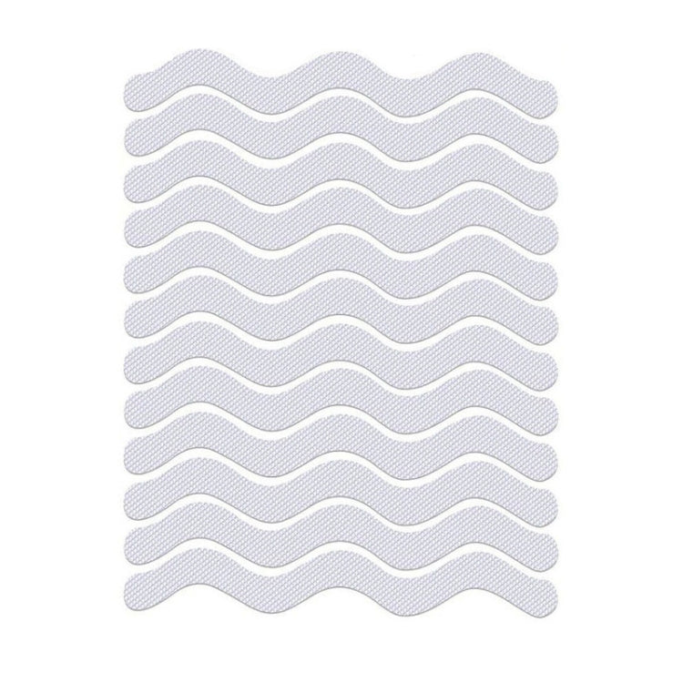 24pcs /Bag Wavy Shaped Safety Bathtub Non-Slip Sticker, Specification: 1.3 x 18cm(Transparent)