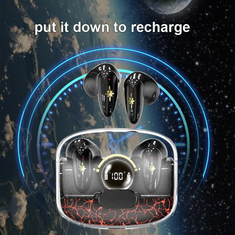TWS Wireless Bluetooth Headset In-ear Space Capsule Gaming Headset(Transparent White)