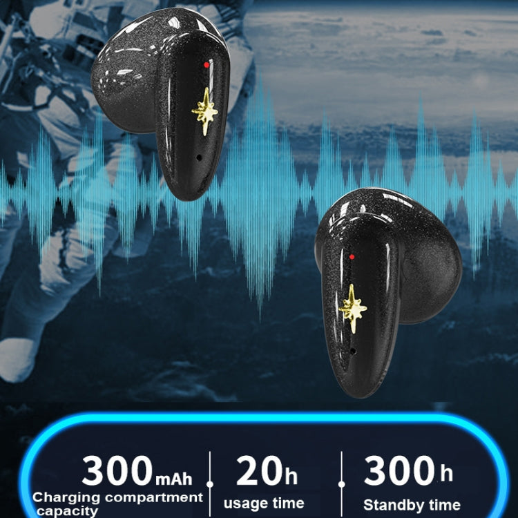 TWS Wireless Bluetooth Headset In-ear Space Capsule Gaming Headset(Transparent White)