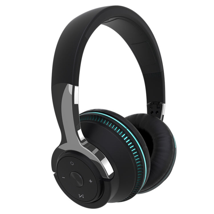 H2 Colorful Luminous Subwoofer Folding Retractable Card Wireless Bluetooth Headset(Black)