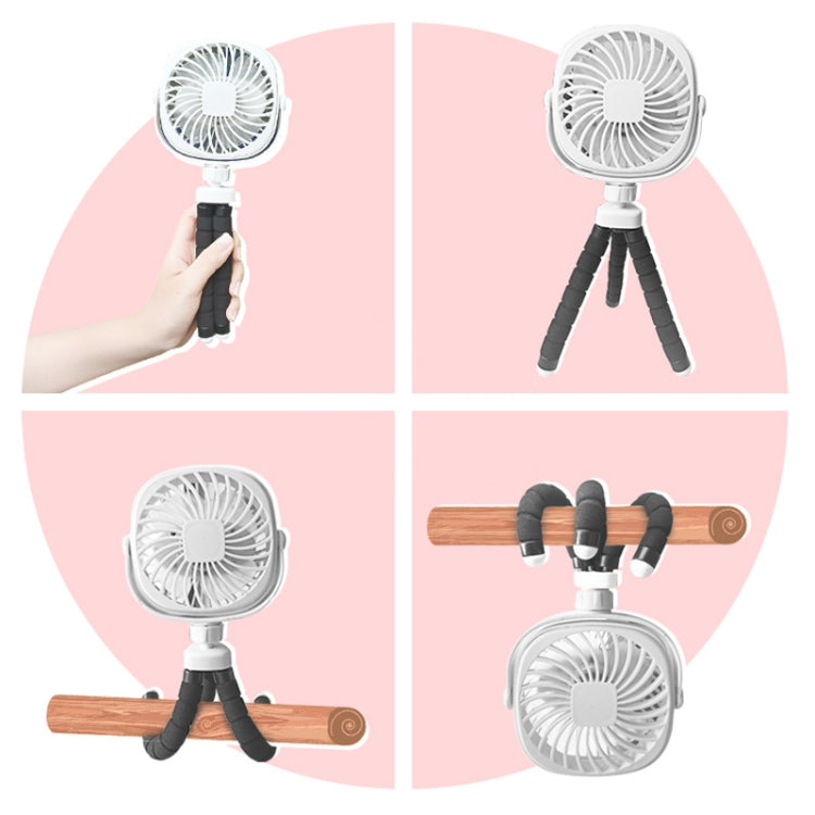 Octopus Stroller Deformation Fan Desktop Portable Handheld USB Small Fan, Colour: 1200mAh Black - free shipping - PMC TechLife - Order now!