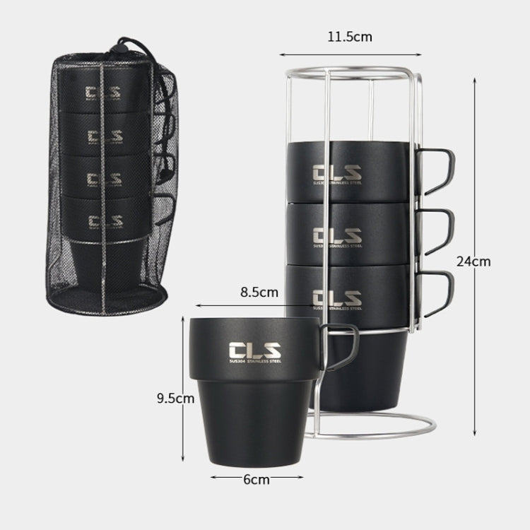 CLS 4 in 1 Outdoor 304 Stainless Steel Camping Cup(300ml) - free shipping - PMC Jewellery - Order now!