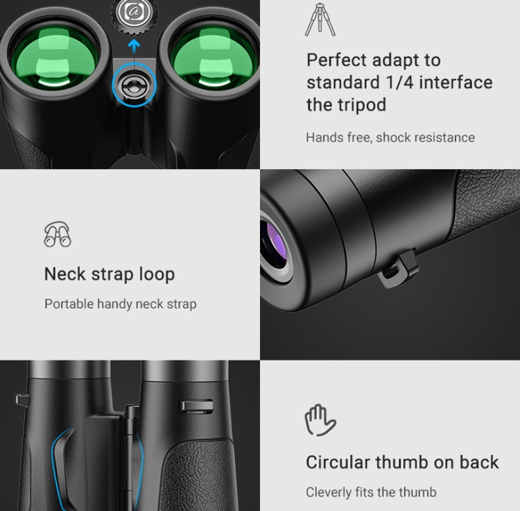 APEXEL 10x42 Fixed Focus Binoculars Autofocus Telescope(Black) - free shipping - PMC Jewellery - Order now!
