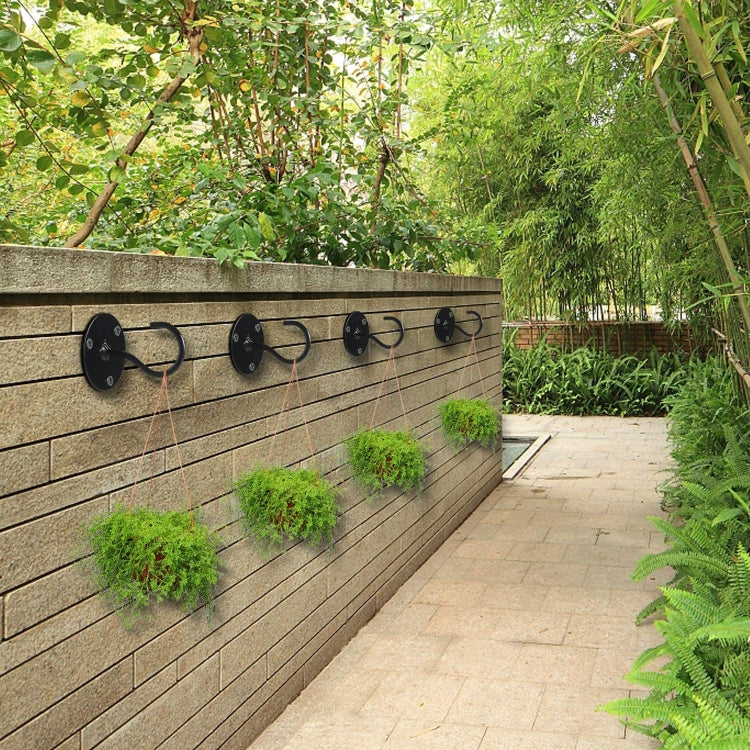 4 PCS Iron Ceiling Hook Balcony Flower Basket Hook Wall Clothes Hook(Black) - Shelf & Hooks by PMC TechLife | Online Shopping South Africa | PMC TechLife | Buy Now Pay Later Mobicred