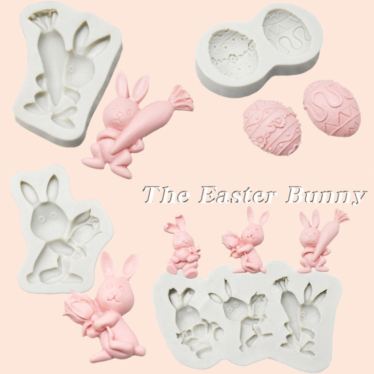 2 PCS Easter Bunny Egg Chocolate Baking Clay Silicone Mold, Specification: Bouquet Bunny - Arts & Crafts by PMC TechLife | Online Shopping South Africa | PMC TechLife