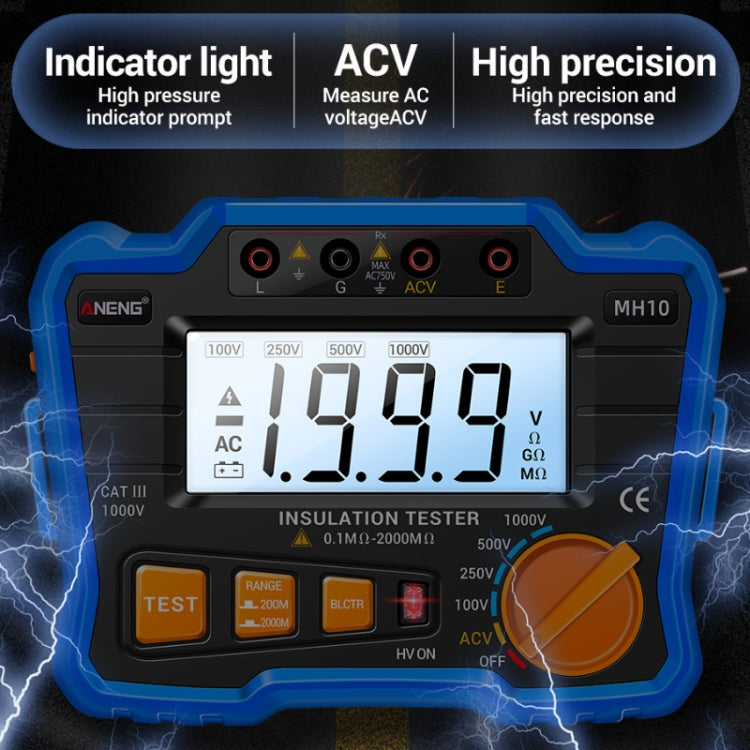 ANENG MH10 Digital High Precision Insulation Resistance Tester(Orange) - free shipping - PMC Jewellery - Order now!