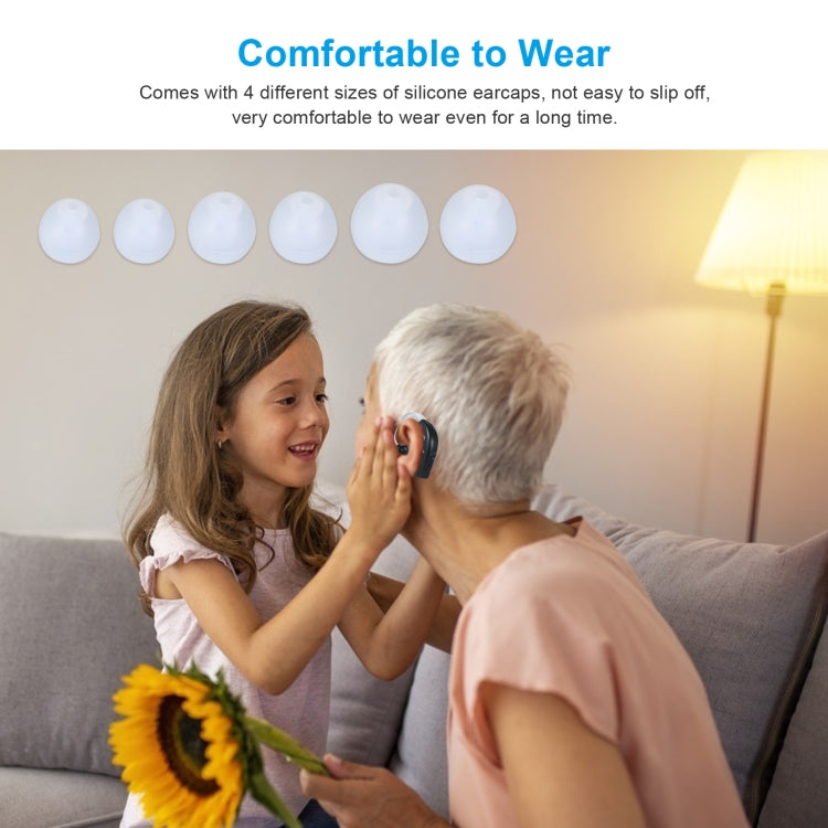 Rechargeable Hearing Aids for Seniors Personal Sound Amplifier with Charging Base,EU Plug(Black) - Hearing Aids by PMC Jewellery | Online Shopping South Africa | PMC Jewellery | Buy Now Pay Later Mobicred