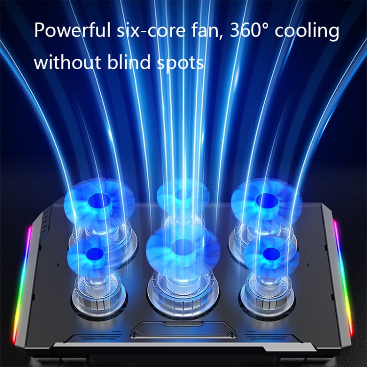NUOXI Q9 RGB Lighting Effect Laptop Cooler(Black) - free shipping - PMC Jewellery - Order now!