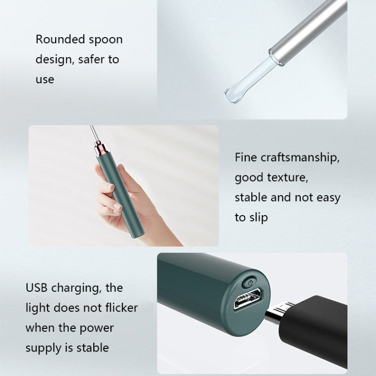 TES02 WIFI High-definition Intelligent Visual Ear Scoop(Ink Green)