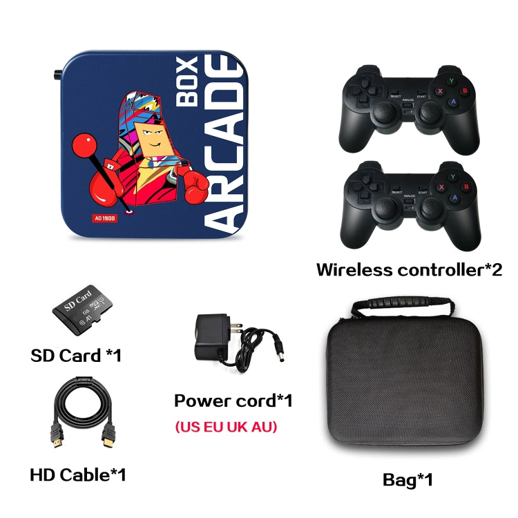 Arcade Box 256G Wireless Video Game Machine Box 4K HD Display For PS1/PSP/N64/DC, US Plug