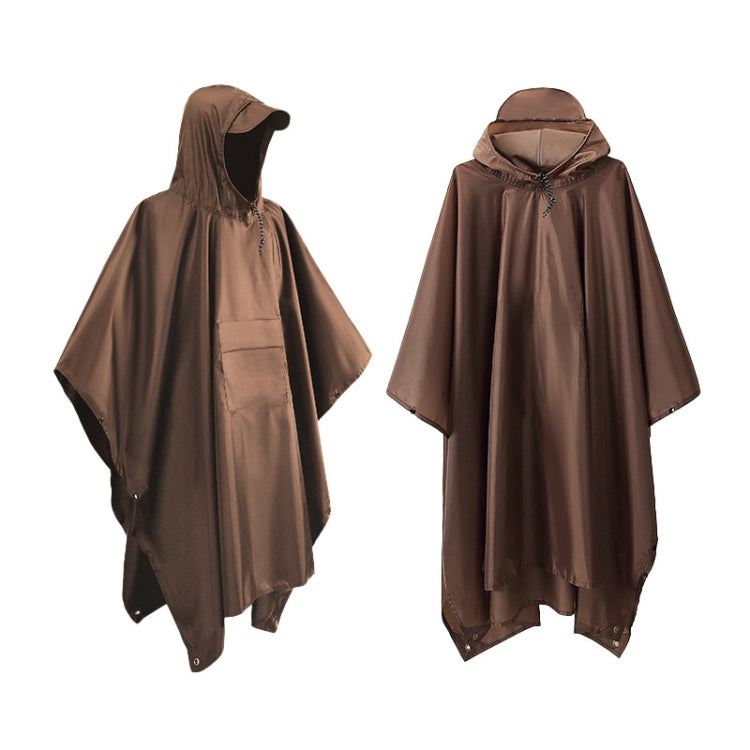Duff PU Coated Pocket Style 3 In 1 Raincoat Backpack Mountaineering Outdoor Hiking Rain Cape(Brown) - Raincoats by PMC Jewellery | Online Shopping South Africa | PMC Jewellery | Buy Now Pay Later Mobicred