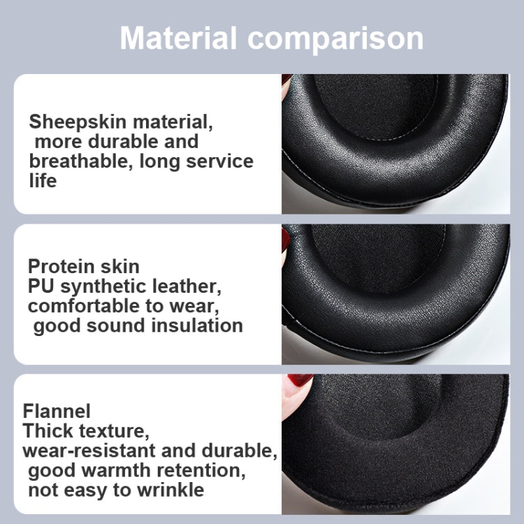 2 PCS Earmuffs for Audio-Technica AD1000X AD2000X AD900X AD700X,Style: Black Flannel - Earmuff & Pad by PMC TechLife | Online Shopping South Africa | PMC TechLife