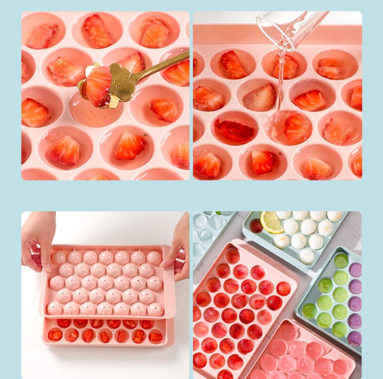 33 Grid Round Ice Hockey Mold With Lid Ice Box Small Marble Ice Tray, Random Color Delivery - Food Molds by PMC TechLife | Online Shopping South Africa | PMC TechLife