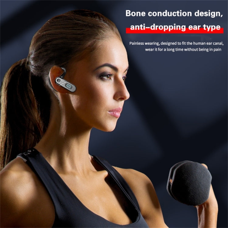 V28 Bluetooth Headset Hanging Ear Digital Display Single Ear Voice Control Earphone(Black) - Bluetooth Earphone by PMC TechLife | Online Shopping South Africa | PMC TechLife