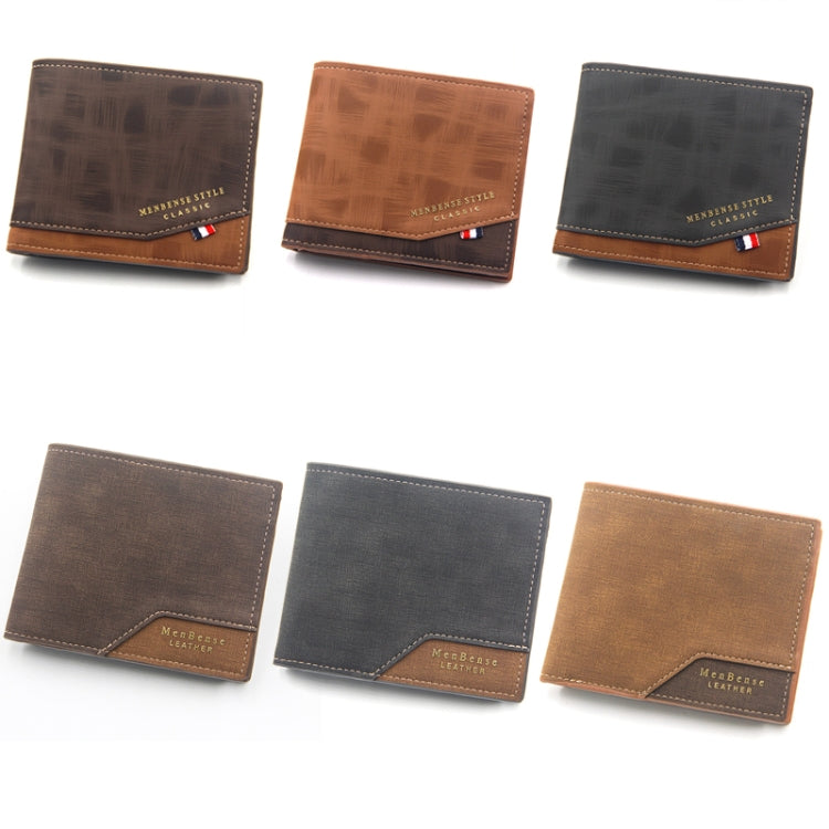 Menbense Hot Stamping Hinge Short Matte Multi-Card Large Capacity Male Wallet(D3301-4 Light Brown) - free shipping - PMC Jewellery - Order now!