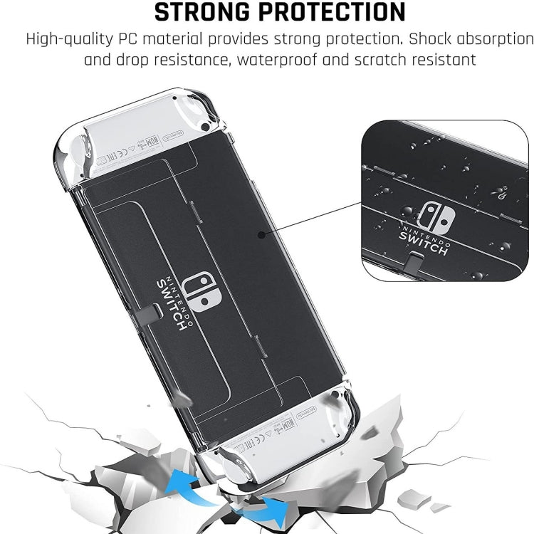 Game Console Crystal Shell Remote Sensing Cap Tempered Film Storage Bag Set For Switch OLED Console Storage Bag+Crystal Case+Rocker Capx6+Tempered Film - Bags by PMC TechLife | Online Shopping South Africa | PMC TechLife