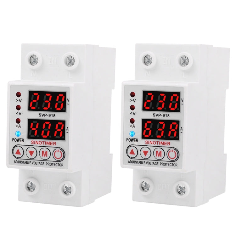 SINOTIMER SVP-918 Adjustable Self-resetting Intelligent Over-voltage Under-voltage Protector, Current: 63A