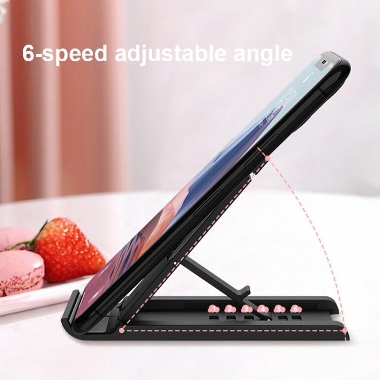 2 PCS K30 Multi-speed Adjustment Desktop Mobile Phone Bracket Notebook Folding Bracket(Black)