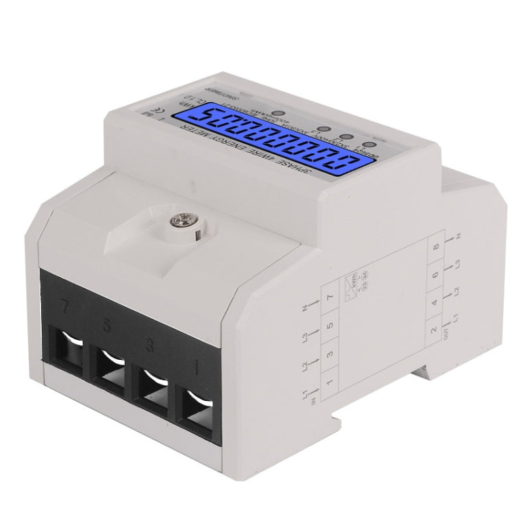 SINOTIMER Three-Phase Backlight Display Rail Type Electricity Meter 5-100A 400V(DDS024 White Shell)