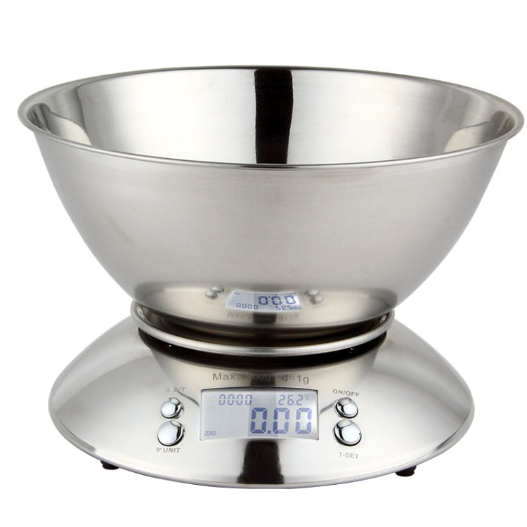 5kg/1g High Precision Kitchen Scale Roasting Electronic Scale Coffee Scale with Alarm Timer(Silver)