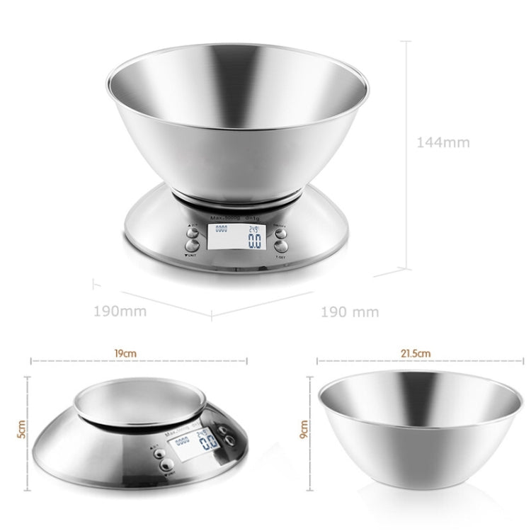 5kg/1g High Precision Kitchen Scale Roasting Electronic Scale Coffee Scale with Alarm Timer(Silver)