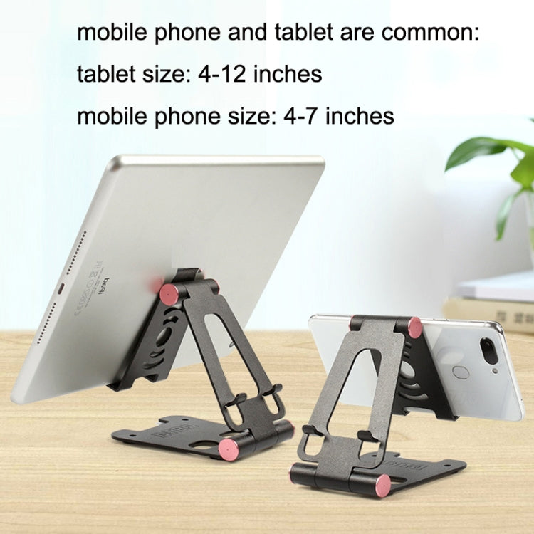 XY-02 Folding Live Aluminum Alloy Desktop Tablet Computer Mobile Phone Bracket(Black) - Desktop Holder by PMC TechLife | Online Shopping South Africa | PMC TechLife