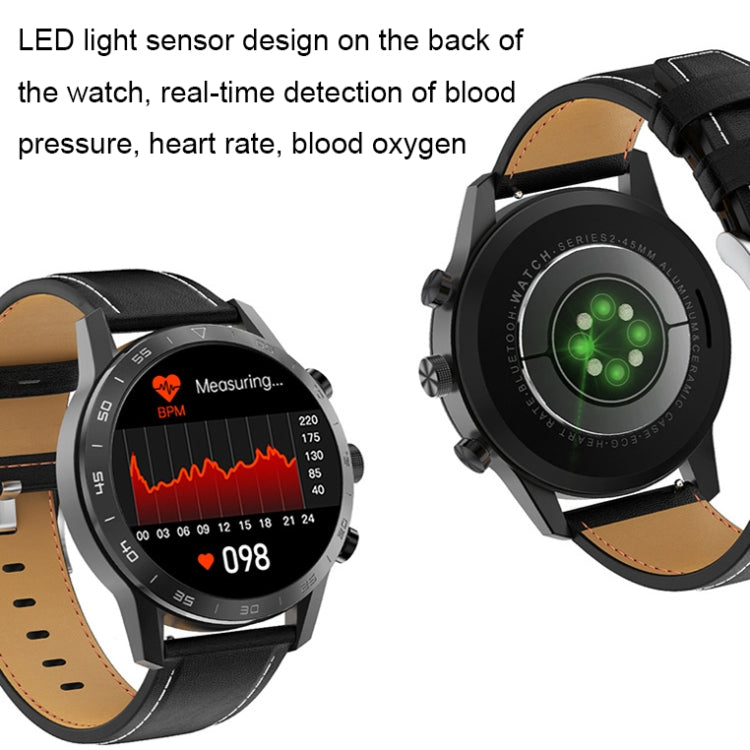 LOANIY DT70 Analog Digital Dual Display Smart Call Watch(Silver Leather) - free shipping - PMC Jewellery - Order now!