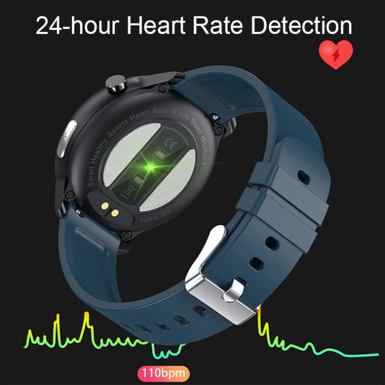 LOANIY E80 1.3 Inch Heart Rate Detection Smart Watch, Color: Black Leather - free shipping - PMC Jewellery - Order now!