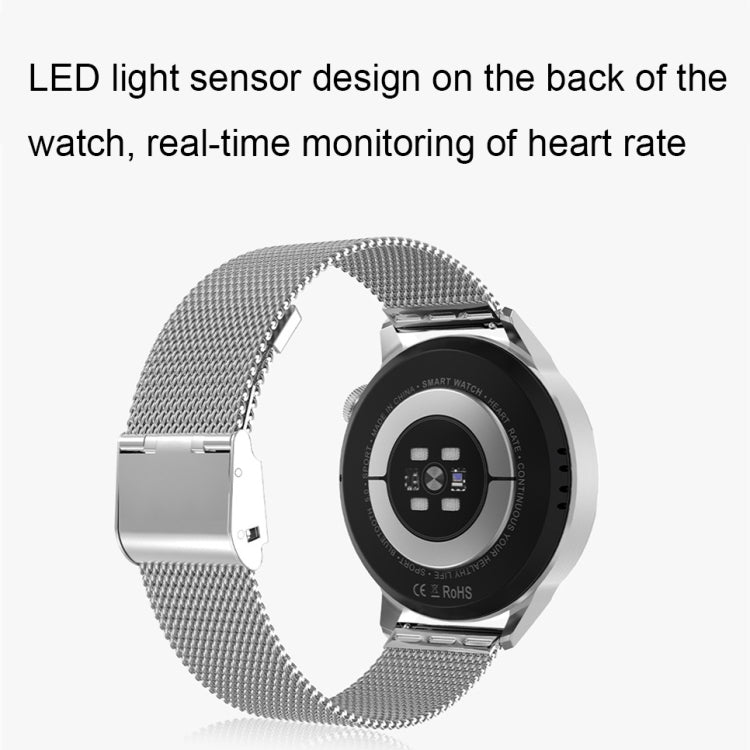 Wearkey DT4+ 1.36 Inch HD Screen Smart Call watch with NFC Function, Color: Silver Steel