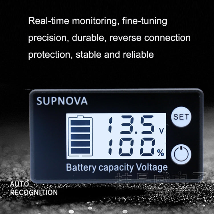 SUPNOVA LCD Two-wire Voltage and Electricity Meter DC Digital Display Voltmeter(Blue) - free shipping - PMC Jewellery - Order now!