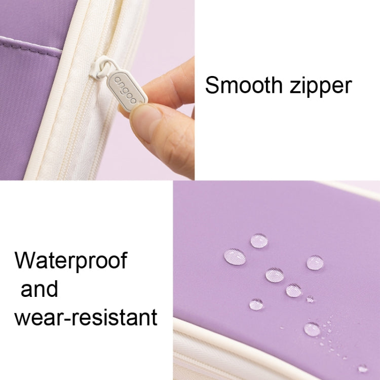 Angoo Macaron Double-layer Retractable Large-capacity Pencil Case Stationery Box(Purple) - File Folder by Angoo | Online Shopping South Africa | PMC Jewellery | Buy Now Pay Later Mobicred