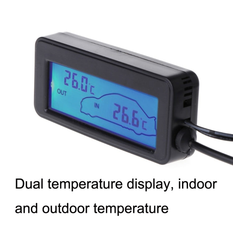 Car Inside and Outside Backlit Mini Digital Thermometer(Green)