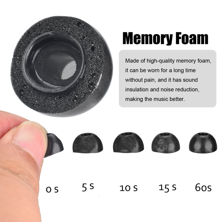 2 PCS Earbuds Memory Foam Ear Caps For TWS Airpods Pro,Size: Medium Black