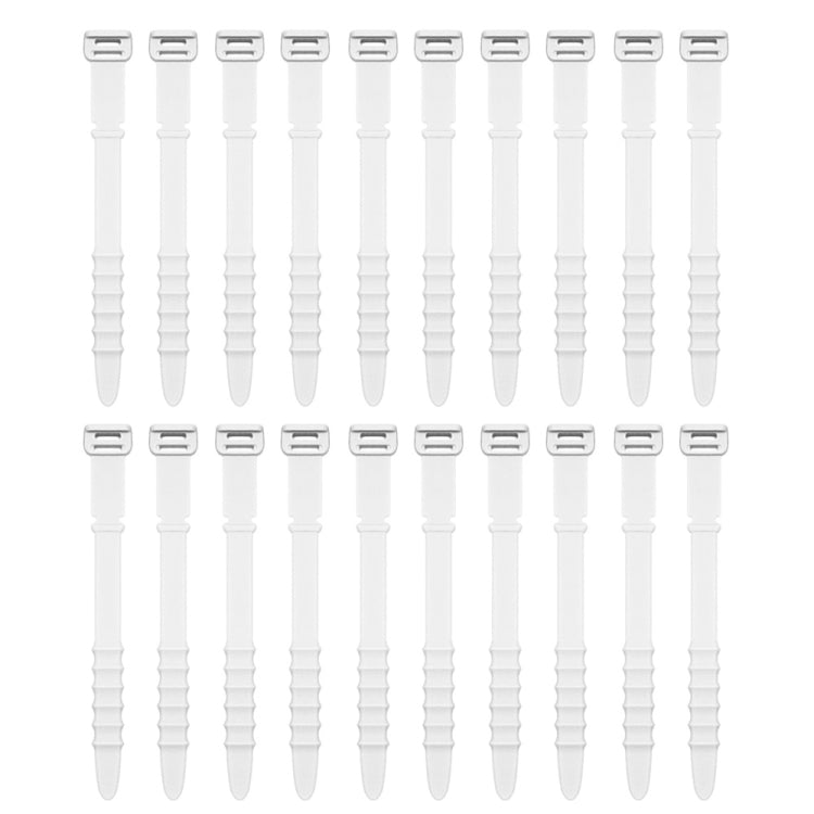 3 Sets 20pcs/Set Fishbone Silicone Cable Tie Cable Organizer Winder, Color: White