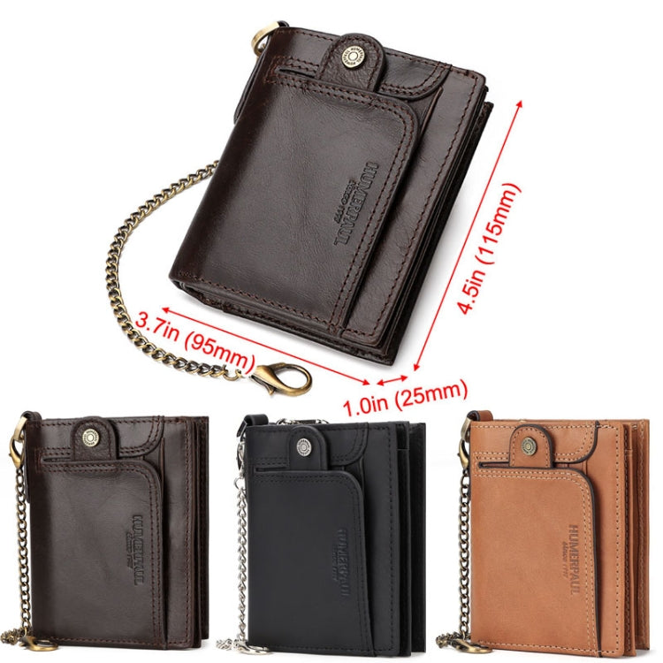 HUMERPAUL BP950 RFID Anti-Magnetic Men Wallet Large Capacity Multi-Card Solt Pocket(Khaki) - free shipping - PMC Jewellery - Order now!